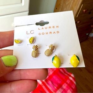 Lauren Conrad Lemon & pineapple Earring Pack 🍋